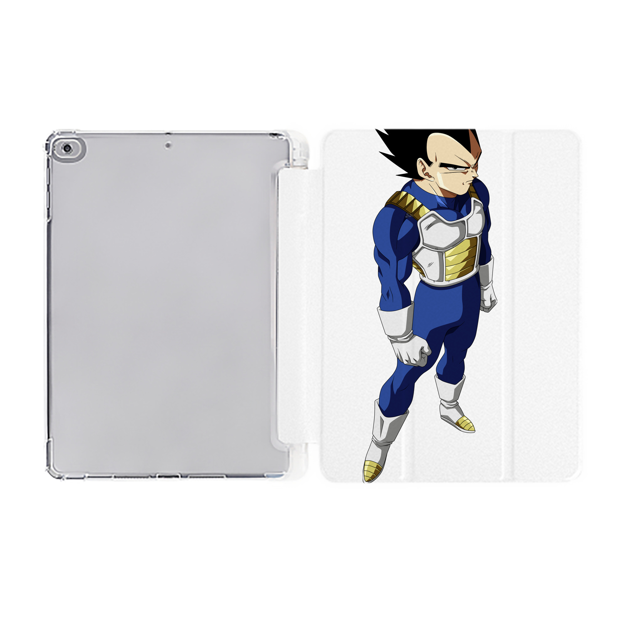 （画像用） ドラゴンボール ベジータ四世（Bejīta Yonsei）DRAGON BALL Vegeta IV IPad ケース ペン収納付き 三つ折りスタンド PUレザー×シリコン 対応機種9.5/10.5/10.9インチ